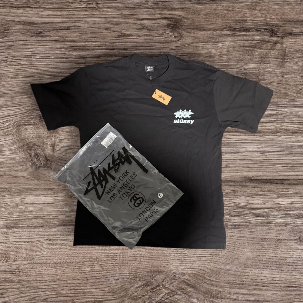 Stüssy Skateboard Back Graphic Tee Black Streetwear Size Large